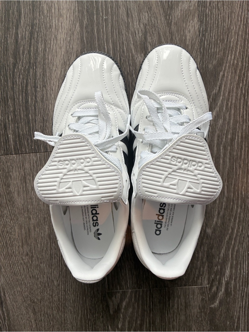 adidas Originals Samba White Patent Low-Top Lace-Up Sneakers